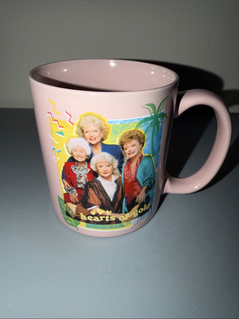 Golden Girls Pink 'Hearts of Gold' TV Cast Ceramic Mug